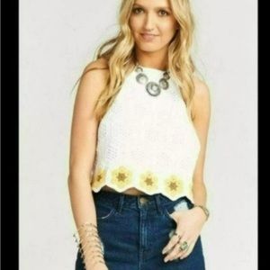SHOW ME YOUR MUMU Garth Crochet Crop Top Women's Size XL